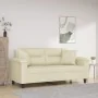 Sofá de 2 plazas con cojines cuero sintético color crema 140 cm von , Sofas - Ref: Foro24-3200989, Preis: 301,45 €, Rabatt: %