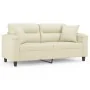 Sofá de 2 plazas con cojines cuero sintético color crema 140 cm von , Sofas - Ref: Foro24-3200989, Preis: 301,45 €, Rabatt: %