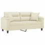 Sofá de 2 plazas con cojines cuero sintético color crema 140 cm von , Sofas - Ref: Foro24-3200989, Preis: 301,45 €, Rabatt: %