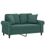 Sofá de 2 plazas con cojines terciopelo verde oscuro 120 cm by , Sofas - Ref: Foro24-3200937, Price: 277,39 €, Discount: %
