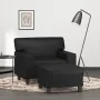Sillón con taburete cuero sintético negro 60 cm by , Sofas - Ref: Foro24-3201159, Price: 207,61 €, Discount: %