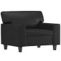 Sillón con taburete cuero sintético negro 60 cm by , Sofas - Ref: Foro24-3201159, Price: 207,61 €, Discount: %