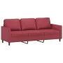 Sofá de 3 plazas con taburete cuero sintético rojo tinto 180 cm by , Sofas - Ref: Foro24-3201125, Price: 292,54 €, Discount: %