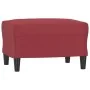 Sofá de 3 plazas con taburete cuero sintético rojo tinto 180 cm by , Sofas - Ref: Foro24-3201125, Price: 292,54 €, Discount: %