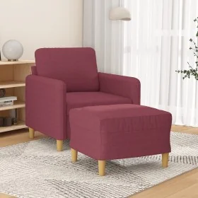 Sillón con taburete tela rojo tinto 60 cm by , Sofas - Ref: Foro24-3201190, Price: 186,92 €, Discount: %