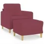 Sillón con taburete tela rojo tinto 60 cm by , Sofas - Ref: Foro24-3201190, Price: 186,92 €, Discount: %