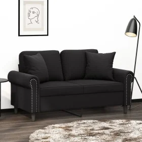 Sofá de 2 plazas con cojines terciopelo negro 120 cm von , Sofas - Ref: Foro24-3200940, Preis: 265,98 €, Rabatt: %
