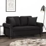 Sofá de 2 plazas con cojines terciopelo negro 120 cm by , Sofas - Ref: Foro24-3200940, Price: 265,98 €, Discount: %