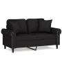 Sofá de 2 plazas con cojines terciopelo negro 120 cm by , Sofas - Ref: Foro24-3200940, Price: 265,98 €, Discount: %