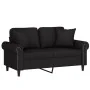 Sofá de 2 plazas con cojines terciopelo negro 120 cm by , Sofas - Ref: Foro24-3200940, Price: 265,98 €, Discount: %