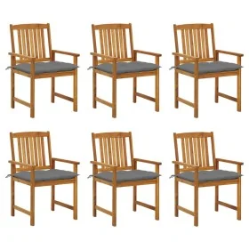 Sillas de jardín y cojines 6 unidades madera maciza de acacia by , Garden chairs - Ref: Foro24-3078182, Price: 445,70 €, Disc...