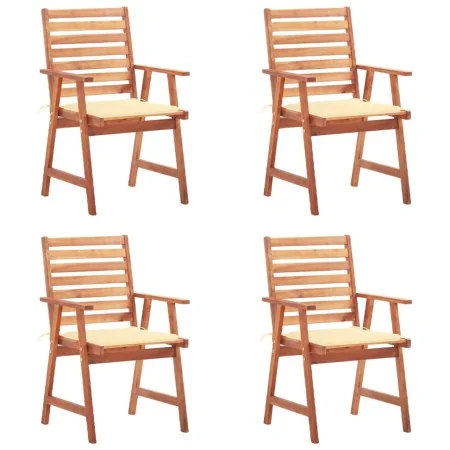 Sillas comedor de jardín y cojines 4 uds madera maciza acacia de , Sillas de jardín - Ref: Foro24-3078322, Precio: 311,03 €, ...