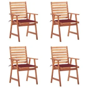 Sillas comedor de jardín y cojines 4 uds madera maciza acacia by , Garden chairs - Ref: Foro24-3078329, Price: 301,13 €, Disc...