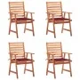 Sillas comedor de jardín y cojines 4 uds madera maciza acacia von , Gartenstühle - Ref: Foro24-3078329, Preis: 304,58 €, Raba...
