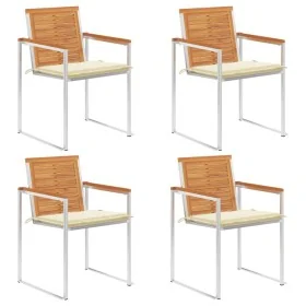 Sillas de jardín y cojines 4 unidades madera maciza de acacia by , Garden chairs - Ref: Foro24-3078472, Price: 495,58 €, Disc...
