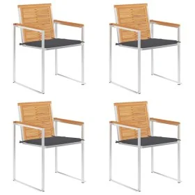 Sillas de jardín 4 unidades con cojines madera maciza teca von , Gartenstühle - Ref: Foro24-3078554, Preis: 540,18 €, Rabatt: %