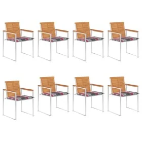 Sillas de jardín y cojines 8 unidades madera maciza de acacia by , Garden chairs - Ref: Foro24-3078537, Price: 1,00 €, Discou...