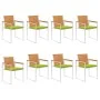 Sillas de jardín y cojines 8 unidades madera maciza de acacia by , Garden chairs - Ref: Foro24-3078535, Price: 985,38 €, Disc...