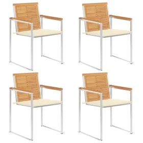Sillas de jardín 4 unidades con cojines madera maciza teca von , Gartenstühle - Ref: Foro24-3078556, Preis: 539,78 €, Rabatt: %