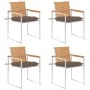 Sillas de jardín 4 unidades con cojines madera maciza teca by , Garden chairs - Ref: Foro24-3078577, Price: 547,98 €, Discoun...