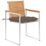 Sillas de jardín 4 unidades con cojines madera maciza teca by , Garden chairs - Ref: Foro24-3078577, Price: 547,98 €, Discoun...