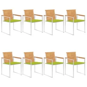 Sillas de jardín y cojines 8 unidades madera maciza de acacia by , Garden chairs - Ref: Foro24-3078619, Price: 1,00 €, Discou...