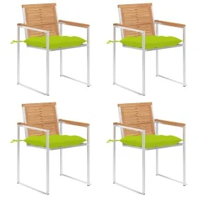 Sillas de jardín 4 unidades con cojines madera maciza teca von , Gartenstühle - Ref: Foro24-3078580, Preis: 548,26 €, Rabatt: %