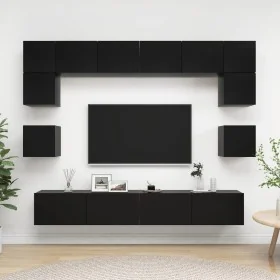Set de muebles de salón TV 8 piezas madera ingeniería negro von , TV-Möbel - Ref: Foro24-3078797, Preis: 335,48 €, Rabatt: %