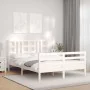 Estructura de cama con cabecero madera maciza blanco 140x200 cm de vidaXL, Camas y somieres - Ref: Foro24-3193922, Precio: 13...