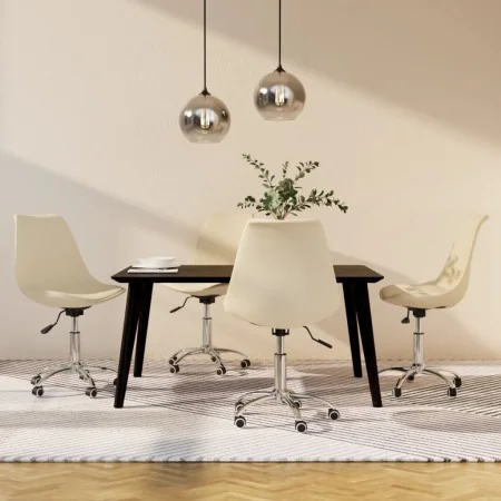 Sillas de comedor giratorias 4 unidades tela crema by , dining chairs - Ref: Foro24-3085388, Price: 252,77 €, Discount: %