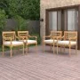 Sillas Batavia con cojines 4 unidades madera maciza de teca de , Sillas de jardín - Ref: Foro24-3087054, Precio: 540,36 €, De...