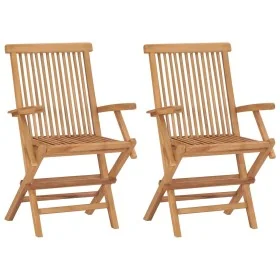 Sillas de jardín plegables 2 unidades madera maciza de teca by , Garden chairs - Ref: Foro24-315443, Price: 160,46 €, Discoun...