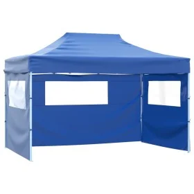 Carpa pleglable con 3 paredes 3x4,5 m azul by , Tents and gazebos - Ref: Foro24-44971, Price: 176,21 €, Discount: %