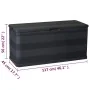 Caja de almacenamiento de jardín negra 117x45x56 cm by , Outdoor storage boxes - Ref: Foro24-43708, Price: 70,75 €, Discount: %