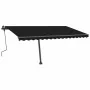 Toldo retráctil manual con luz LED gris antracita 450x300 cm de , Toldos - Ref: Foro24-3069764, Precio: 503,20 €, Descuento: %