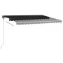 Toldo retráctil manual con luz LED gris antracita 450x300 cm de , Toldos - Ref: Foro24-3069764, Precio: 503,20 €, Descuento: %
