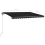 Toldo retráctil manual con luz LED gris antracita 450x300 cm de , Toldos - Ref: Foro24-3069764, Precio: 503,20 €, Descuento: %