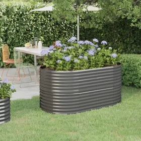 Jardinera arriate acero recubrimiento polvo gris 152x80x68 cm by , Pots and planters - Ref: Foro24-318949, Price: 61,44 €, Di...
