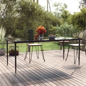 Mesa comedor jardín acero y vidrio templado negro 200x100x74 cm von , Gartentische - Ref: Foro24-319280, Preis: 213,95 €, Rab...