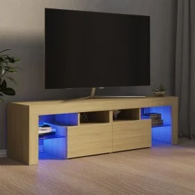 Mueble de TV con luces LED color roble Sonoma 140x36,5x40 cm de , Muebles TV - Ref: Foro24-804367, Precio: 115,39 €, Descuent...