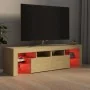 Mueble de TV con luces LED color roble Sonoma 140x36,5x40 cm de , Muebles TV - Ref: Foro24-804367, Precio: 115,19 €, Descuent...