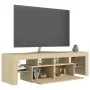 Mueble de TV con luces LED color roble Sonoma 140x36,5x40 cm de , Muebles TV - Ref: Foro24-804367, Precio: 115,19 €, Descuent...