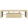 Mueble de TV con luces LED color roble Sonoma 140x36,5x40 cm de , Muebles TV - Ref: Foro24-804367, Precio: 115,19 €, Descuent...