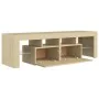 Mueble de TV con luces LED color roble Sonoma 140x36,5x40 cm de , Muebles TV - Ref: Foro24-804367, Precio: 115,19 €, Descuent...