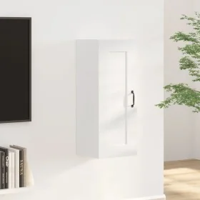 Armario colgante madera de ingeniería blanco brillo 35x34x90 cm by , Lockers and storage cabinets - Ref: Foro24-812480, Price...
