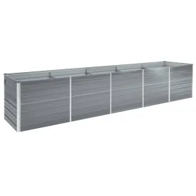 Arriate de acero galvanizado gris 400x80x45 cm by , Pots and planters - Ref: Foro24-47056, Price: 80,22 €, Discount: %