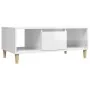 Mesa de centro madera contrachapada blanco brillo 90x50x36,5 cm by , Coffee table - Ref: Foro24-821062, Price: 49,21 €, Disco...