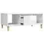 Mesa de centro madera contrachapada blanco brillo 90x50x36,5 cm by , Coffee table - Ref: Foro24-821062, Price: 49,21 €, Disco...