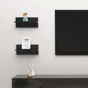 Estantes de pared 2 unidades negro brillo 40x11,5x18 cm von , Regale und Regale - Ref: Foro24-807311, Preis: 17,80 €, Rabatt: %