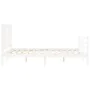 Estructura de cama con cabecero madera maciza blanco 140x200 cm de vidaXL, Camas y somieres - Ref: Foro24-3193922, Precio: 13...